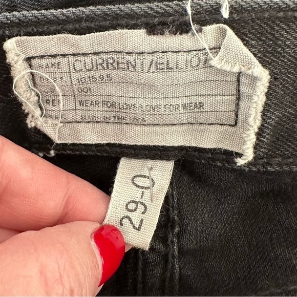Current Elliot the crop skinny night wash distressed black jeans size 29 - Picture 5 of 6